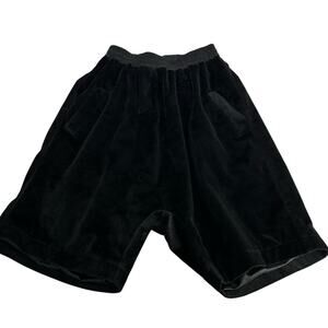 ktz mens black harem drop crotch fur drawstring shorts Size M